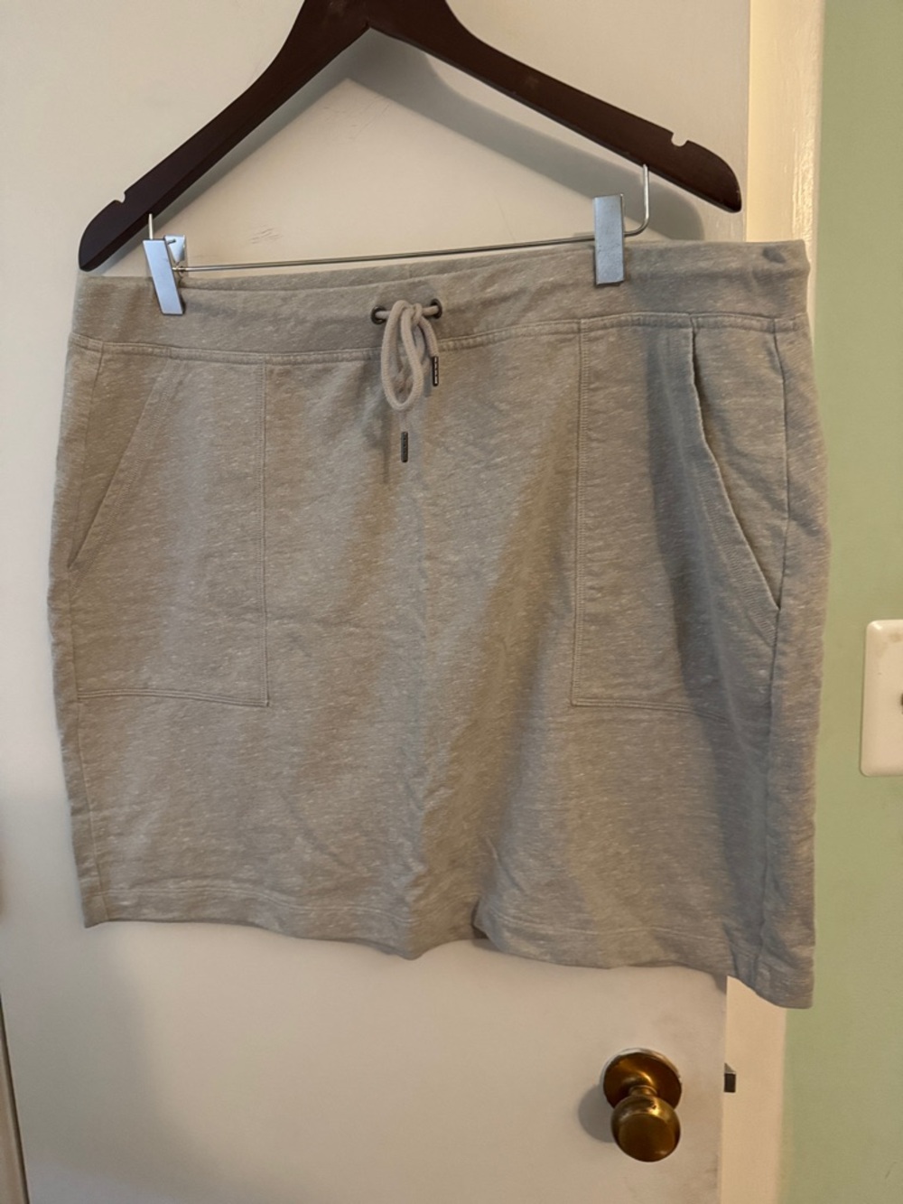 J. Crew Light Gray Drawstring Mini Skirt